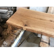 Baumscheibe, Waschtisch, Tischplatte, unbesäumt/gerade, Eiche, Baumkante 108x50x4,5cm